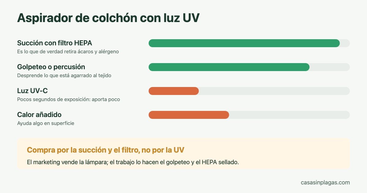 Qué aporta realmente un aspirador de colchón con luz UV