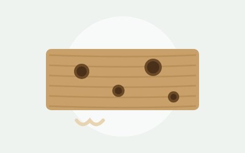 Ilustración de madera con agujeros de carcoma