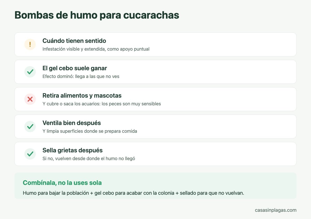 Cuándo tiene sentido una bomba de humo para cucarachas