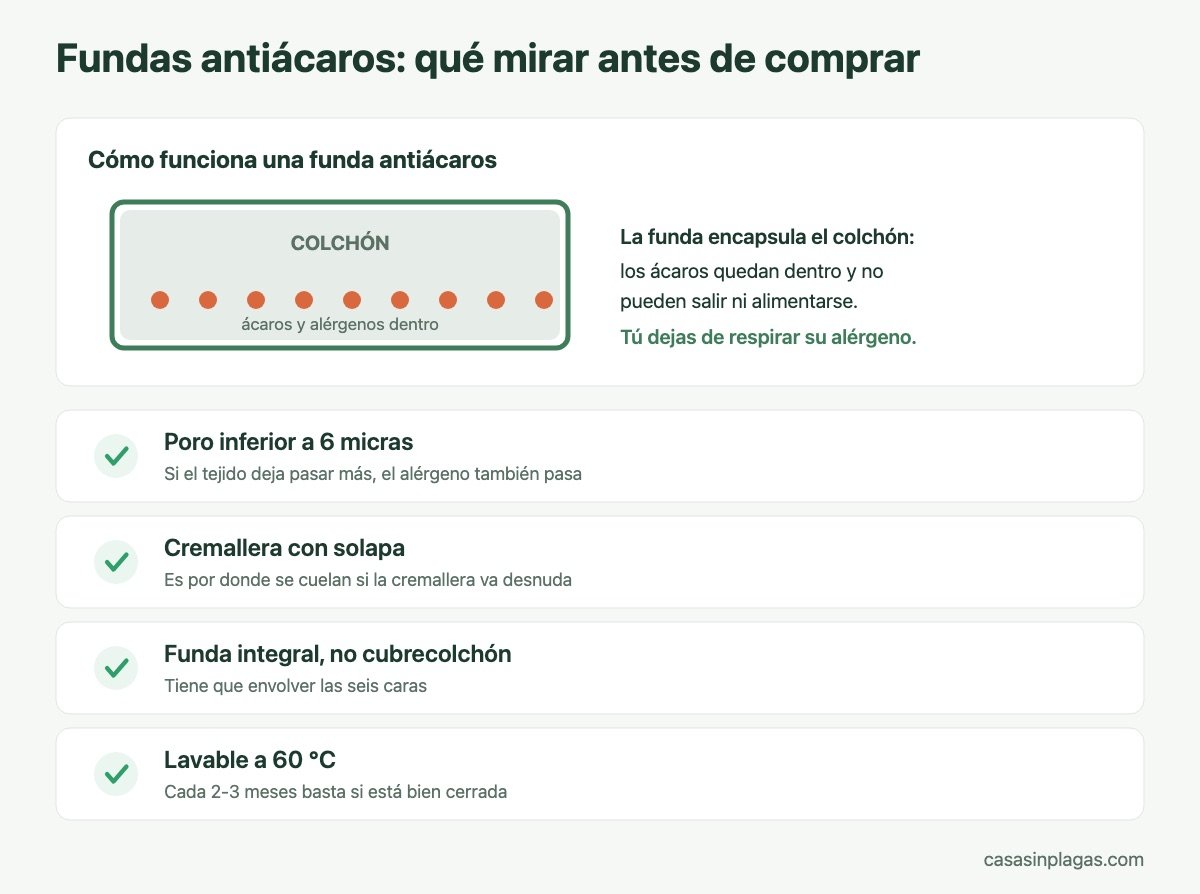 Cómo funciona una funda antiácaros y qué mirar antes de comprarla
