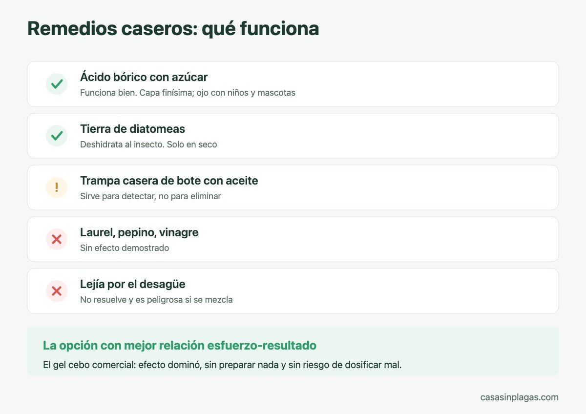 Qué remedios caseros funcionan contra las cucarachas