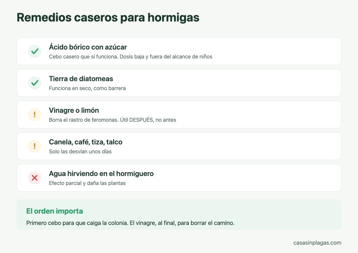 Qué remedios caseros funcionan contra las hormigas