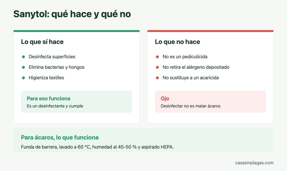 Qué hace y qué no hace Sanytol contra los ácaros