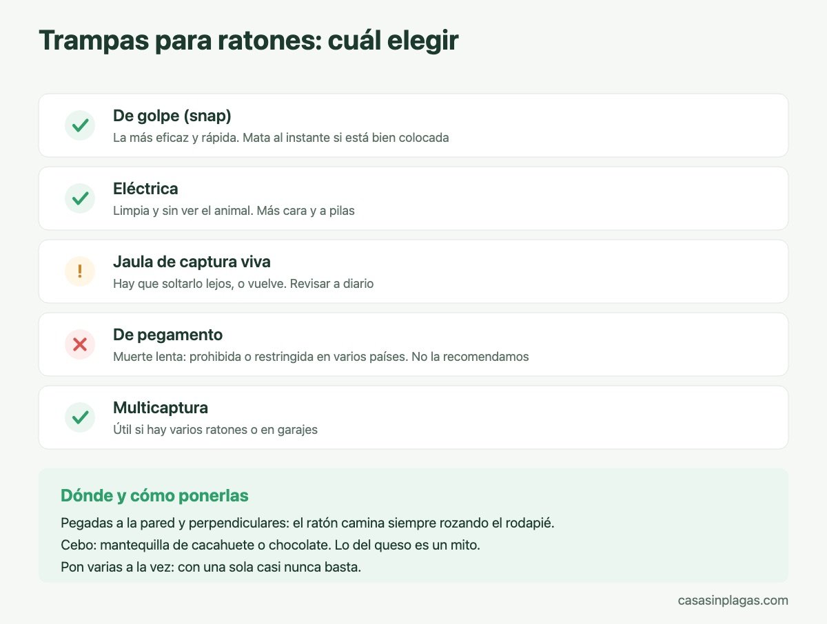 Tipos de trampas para ratones comparadas
