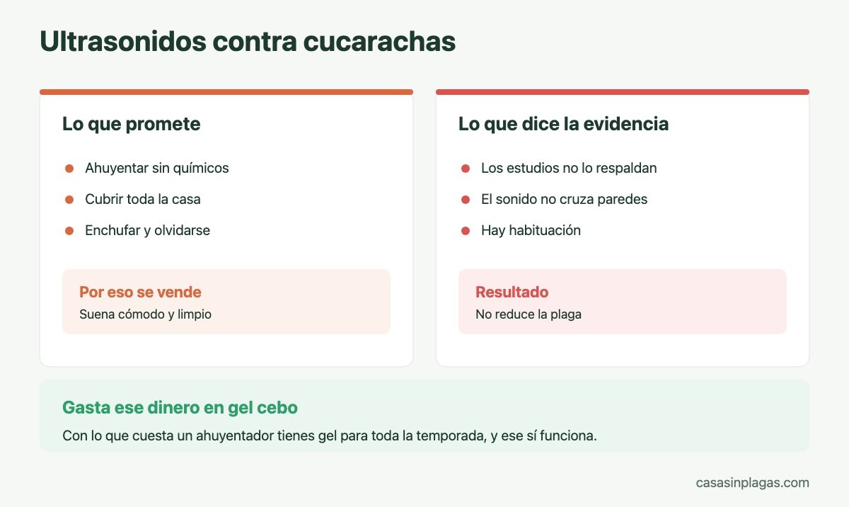 Qué dice la evidencia sobre los ultrasonidos para cucarachas
